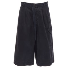 DRIES VAN NOTEN pantalón corto cargo culotte de algodón lavado azul marino FR36 S