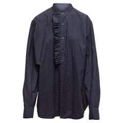 Dries Van Noten Navy Long Sleeve Button-Up