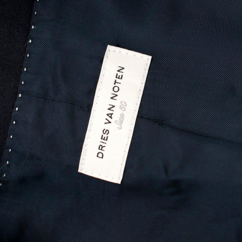 Men's Dries Van Noten Navy Wool and Cashmere - Size 50  For Sale