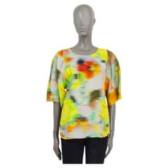 DRIES VAN NOTEN neon viscose 2022 BLURRY FLORAL Blouse Blouse Shirt 36 S