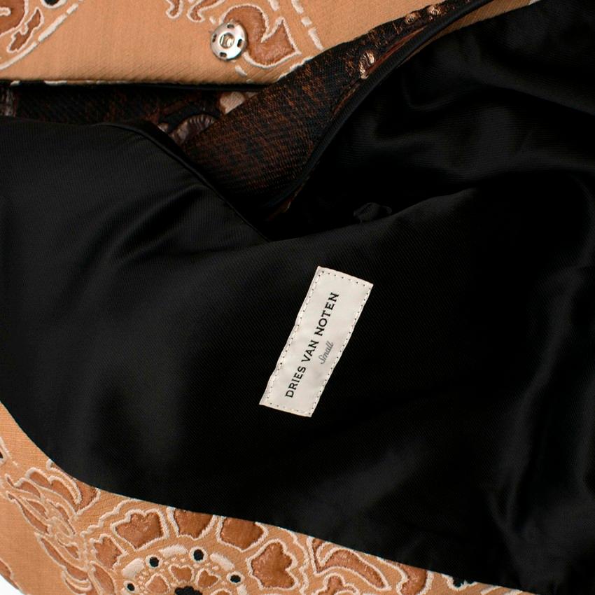Women's Dries Van Noten Nude Jacquard Embroidered Coat - Size S