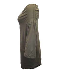 Dries Van Noten Off-Shoulder Mini Dress in Olive Cotton