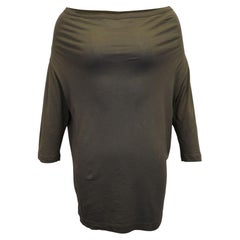 Dries Van Noten Off-Shoulder Mini Dress in Olive Cotton