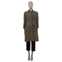 DRIES VAN NOTEN olive green cotton SHELL POCKET Coat Jacket 36 S