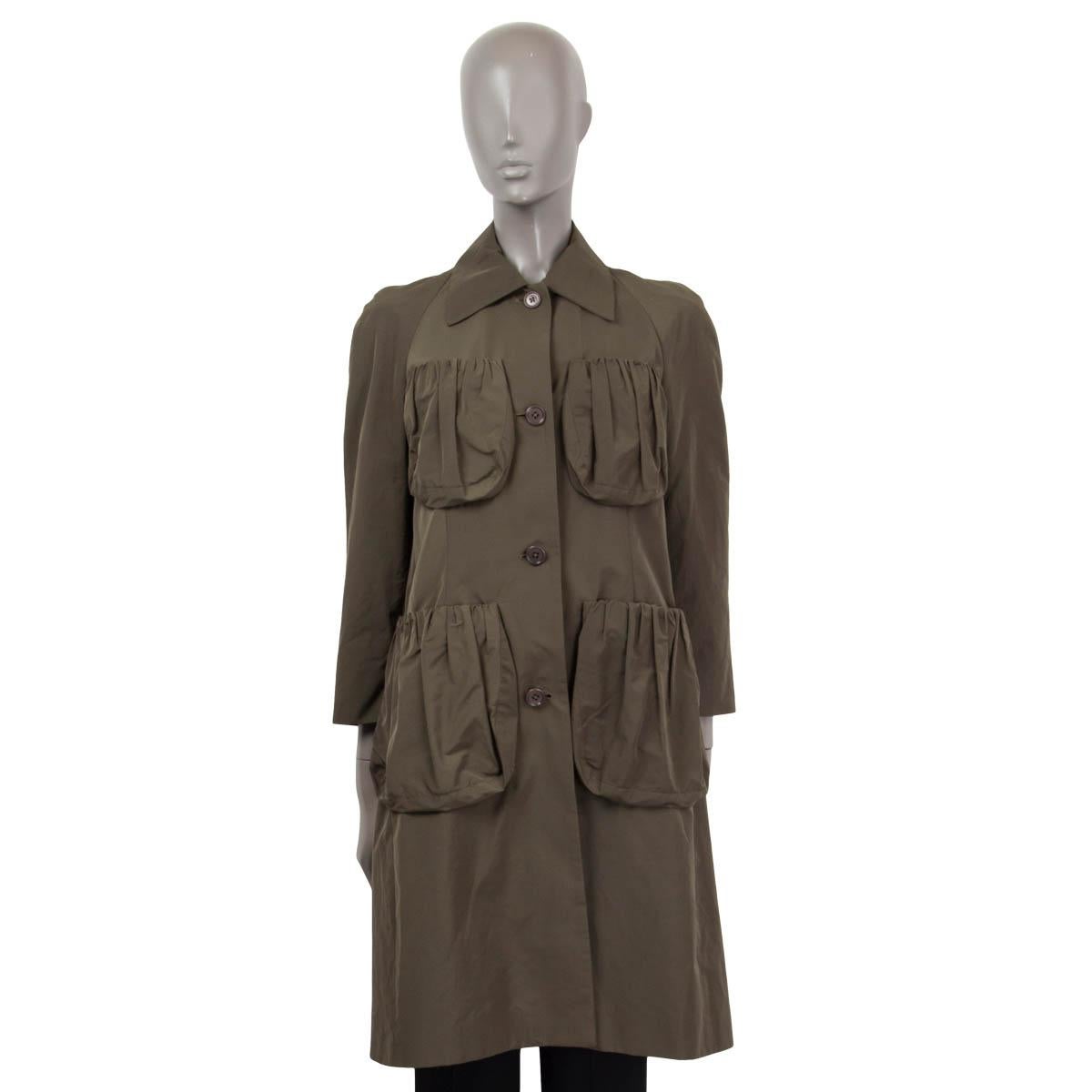 Noir DRIES VAN NOTEN - Manteau manteau portefeuille en coton vert olive 36 S en vente