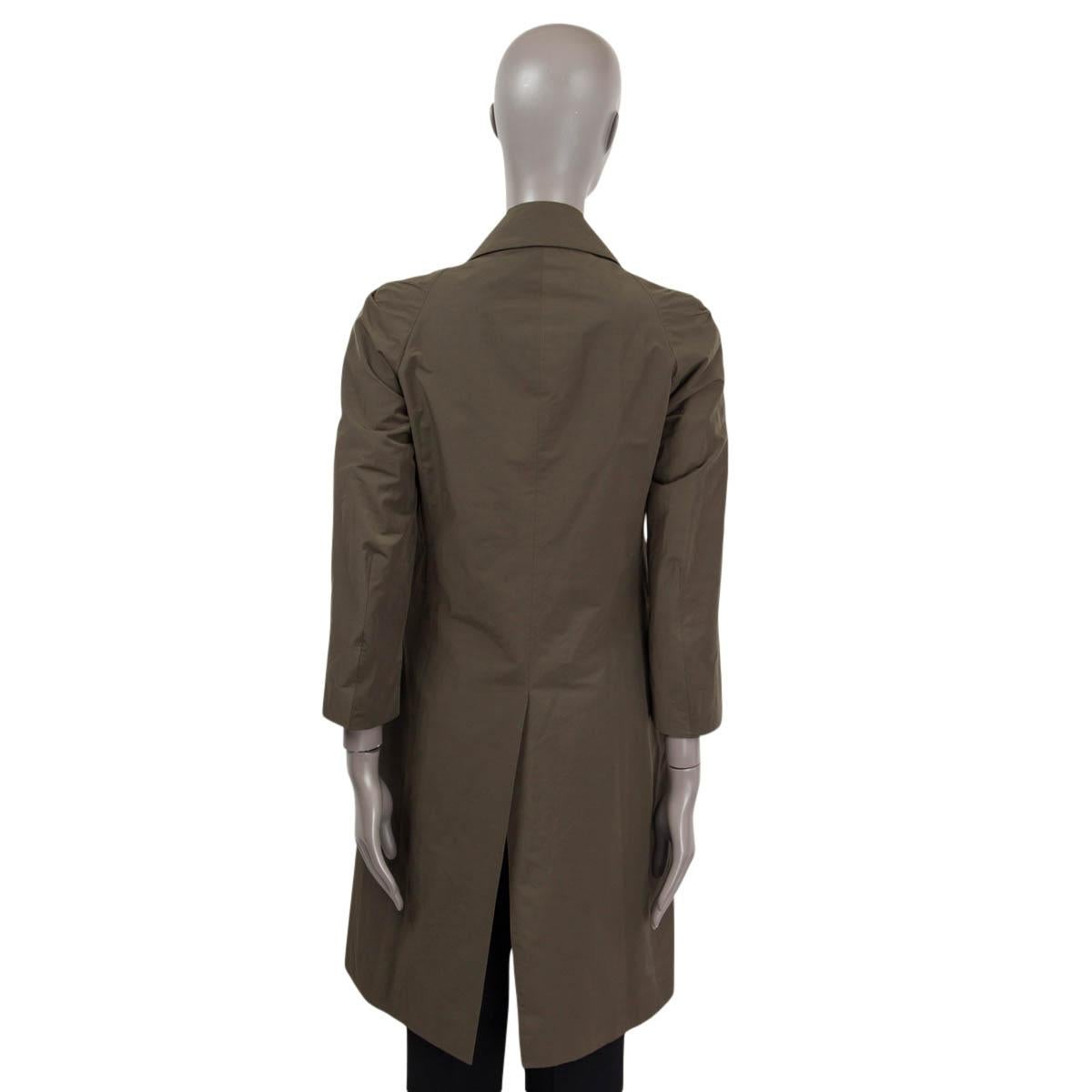 DRIES VAN NOTEN - Manteau manteau portefeuille en coton vert olive 36 S Pour femmes en vente
