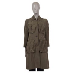 DRIES VAN NOTEN - Manteau manteau portefeuille en coton vert olive 36 S
