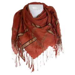 Dries van Noten, orange jacquard woven scarf