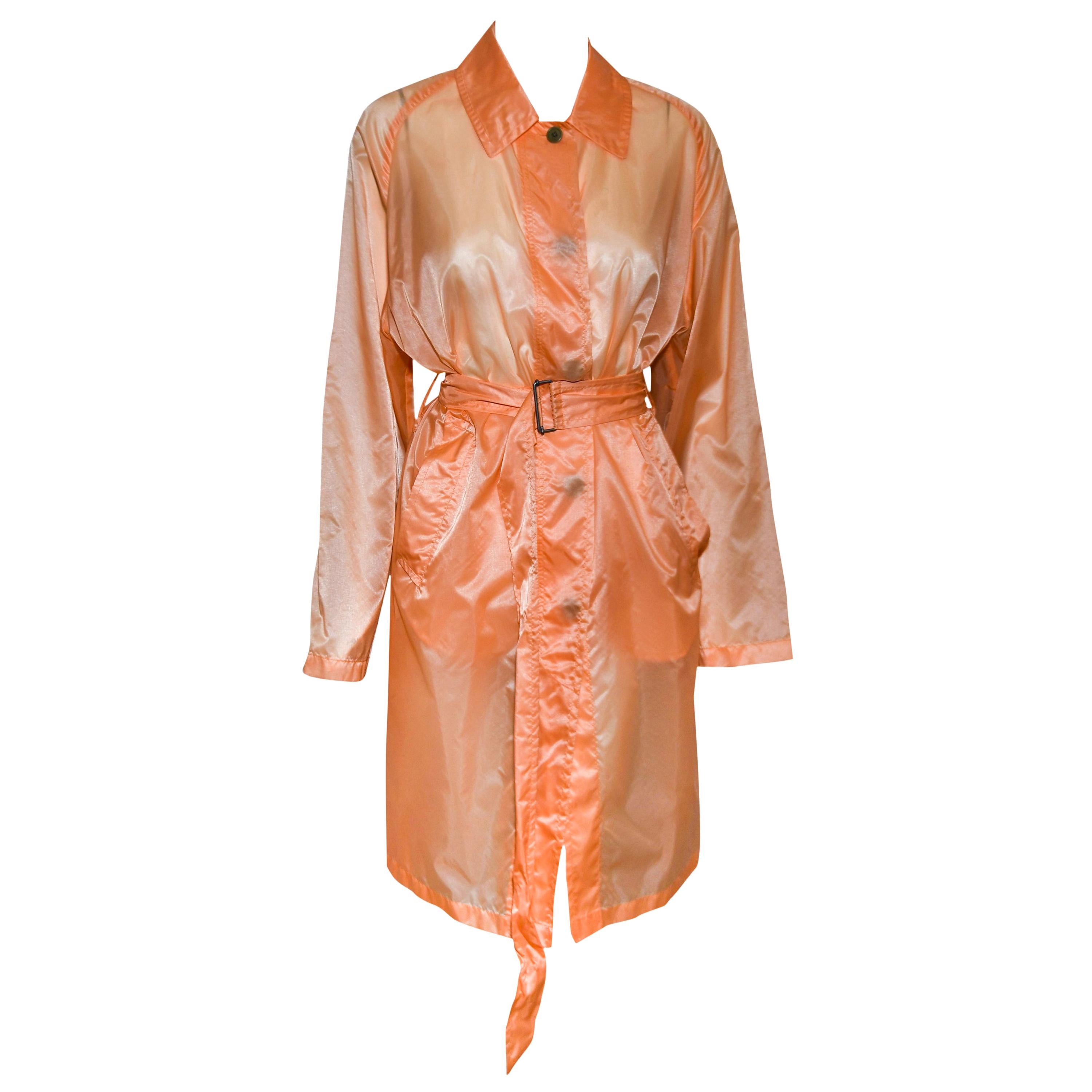 Dries Van Noten  Orange Light Weight Raincoat 