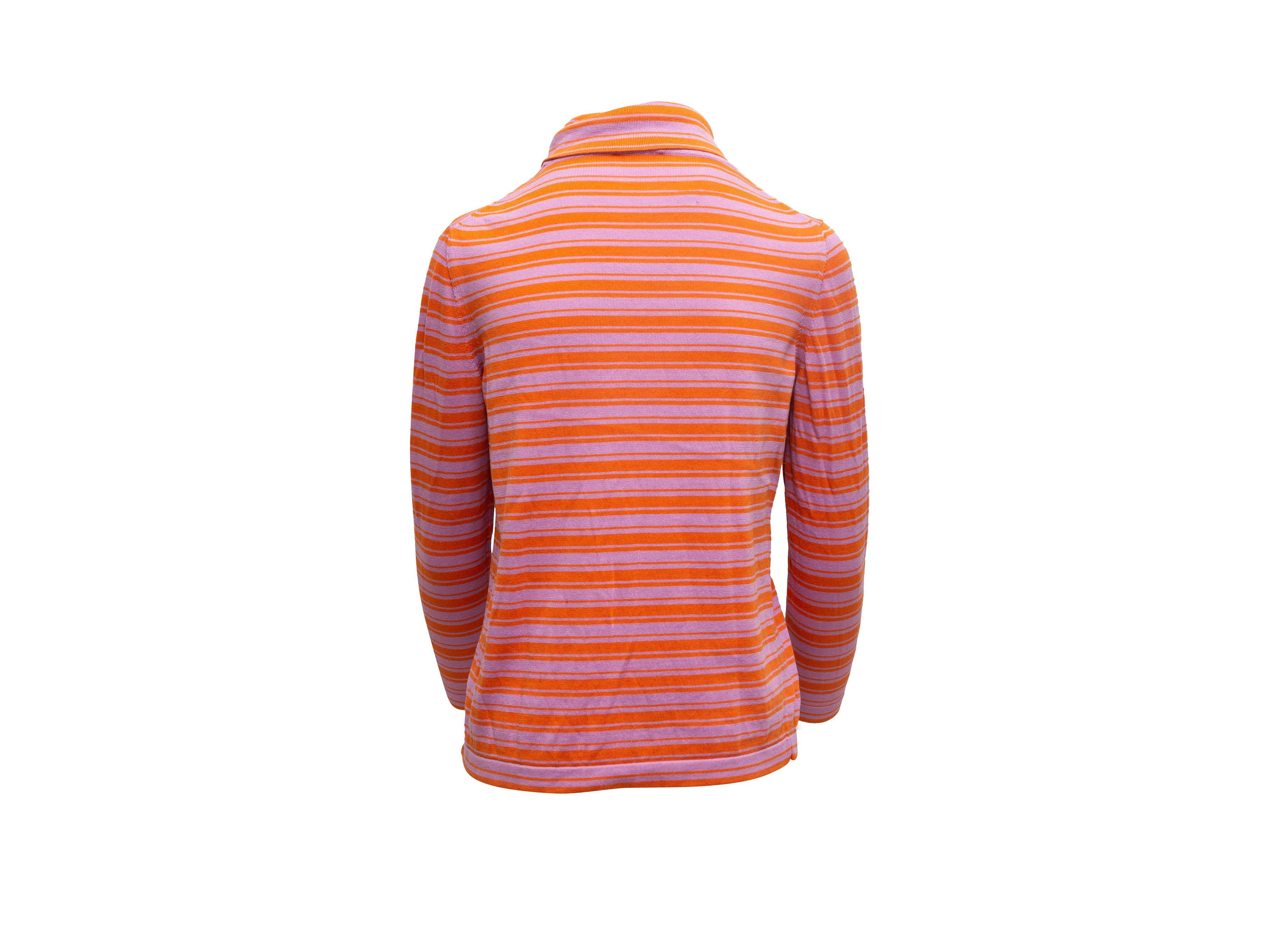 Lilac Striped Turtleneck Sweater 