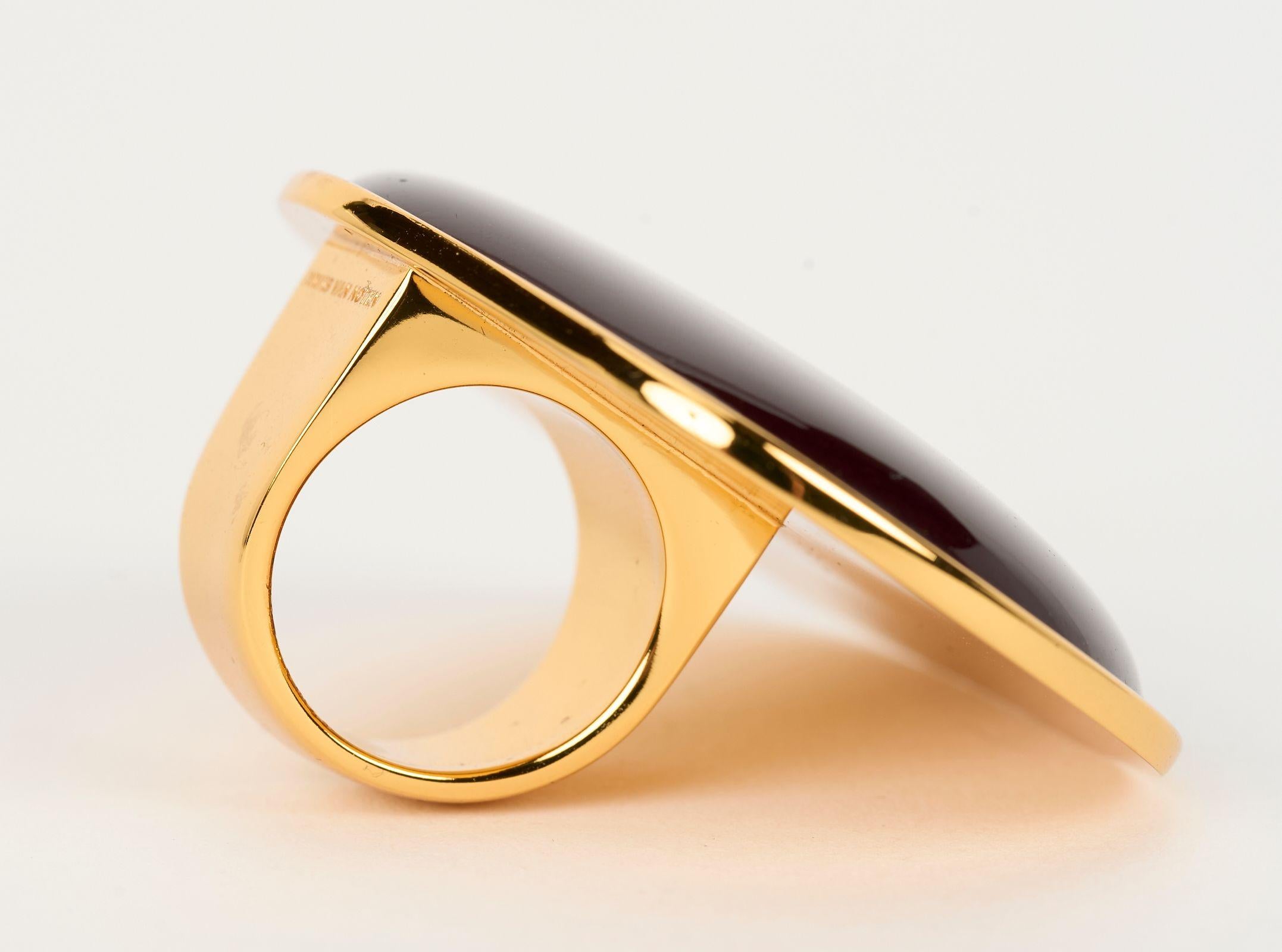 Dries Van Noten Oversize Red Ring W/Box For Sale 1