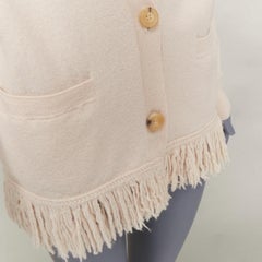 Cardigan oversize in lana con bottoni sul davanti e bordi con frange di Dries van Noten  L