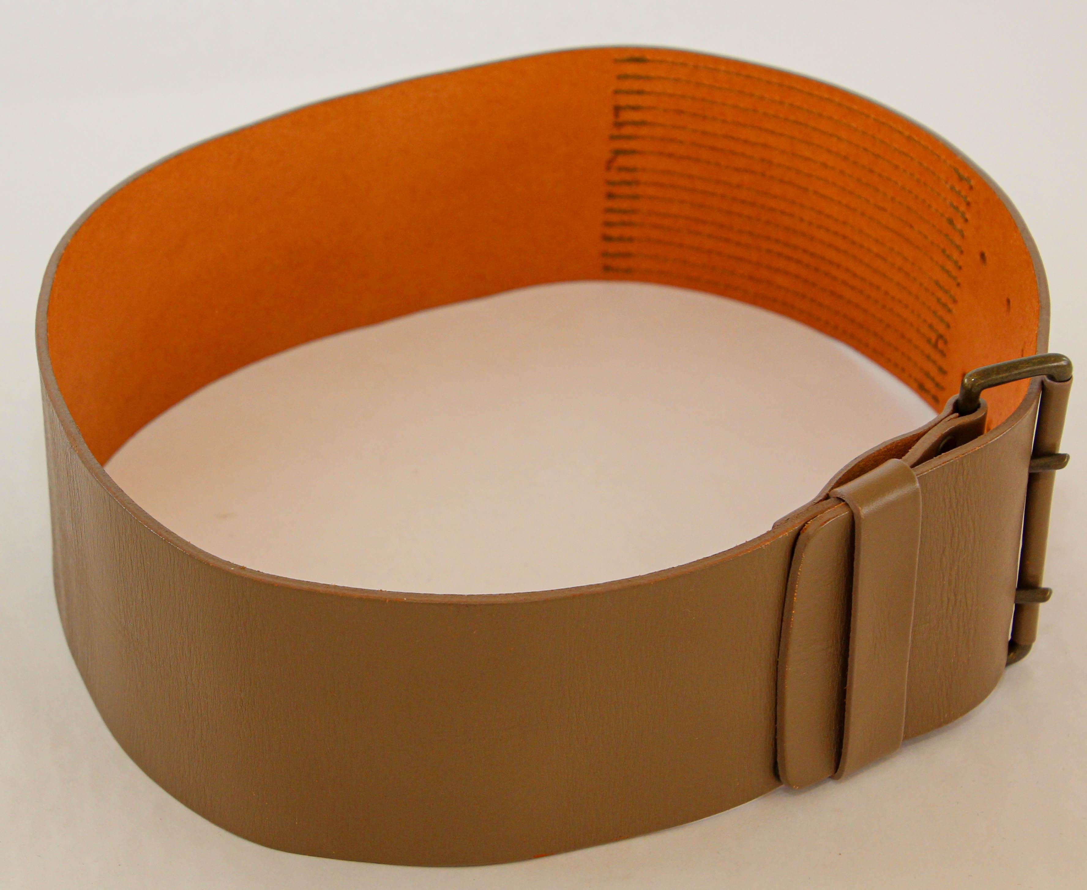 Dries Van Noten Oversized Wide Leather Waist Belt For Sale 9