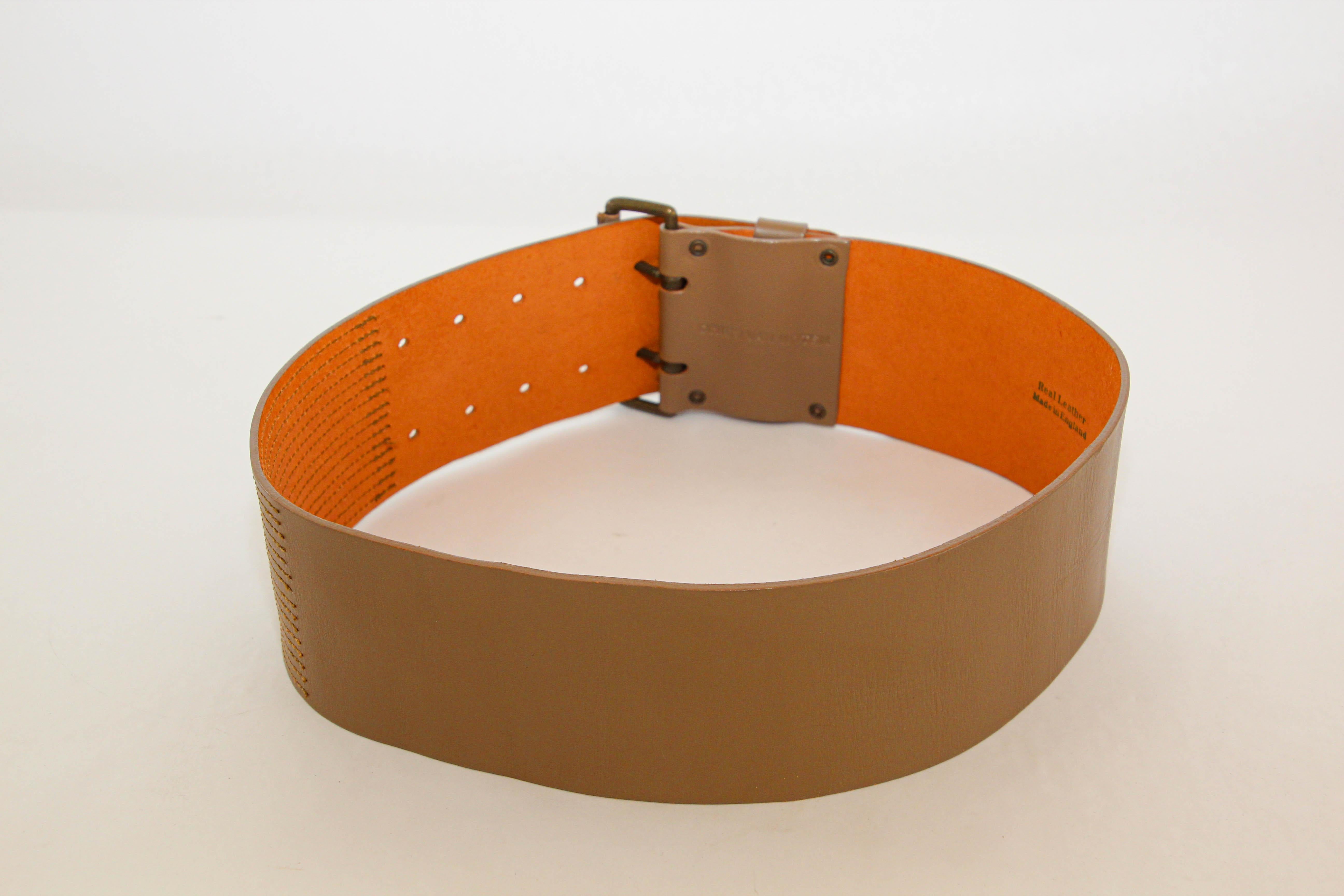 Dries Van Noten Oversized Wide Leather Waist Belt For Sale 10