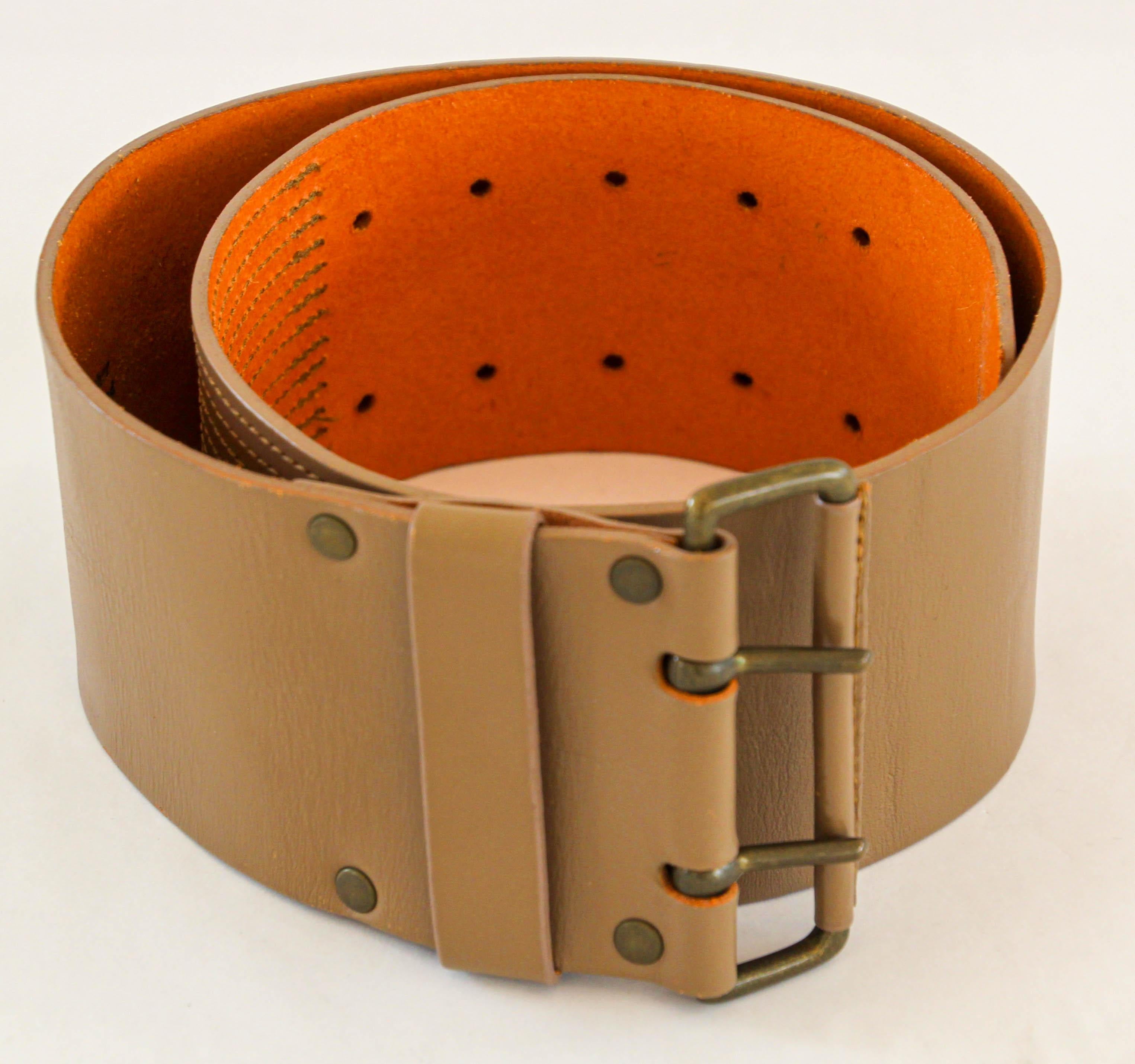 Dries Van Noten Oversized Wide Leather Waist Belt For Sale 11