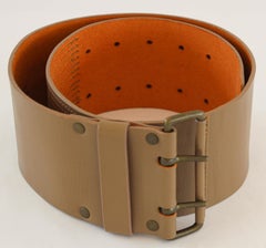 Dries Van Noten Vintage Unisex Oversized Wide Leather Waist Belt, 30in