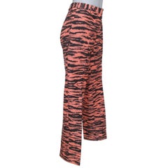 DRIES VAN NOTEN Pant Straight Leg Print Black Peach Sz 36 NWT