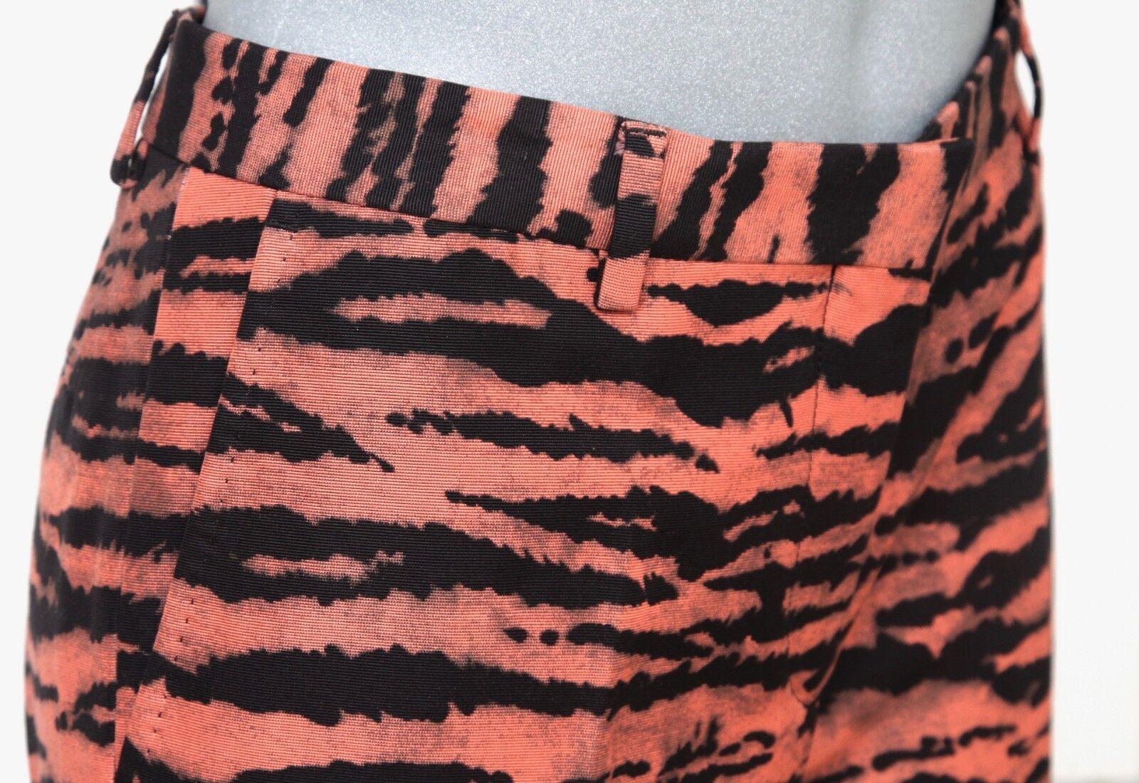 DRIES VAN NOTEN Pant Straight Leg Print Black Peach Sz 36 NWT For Sale 3