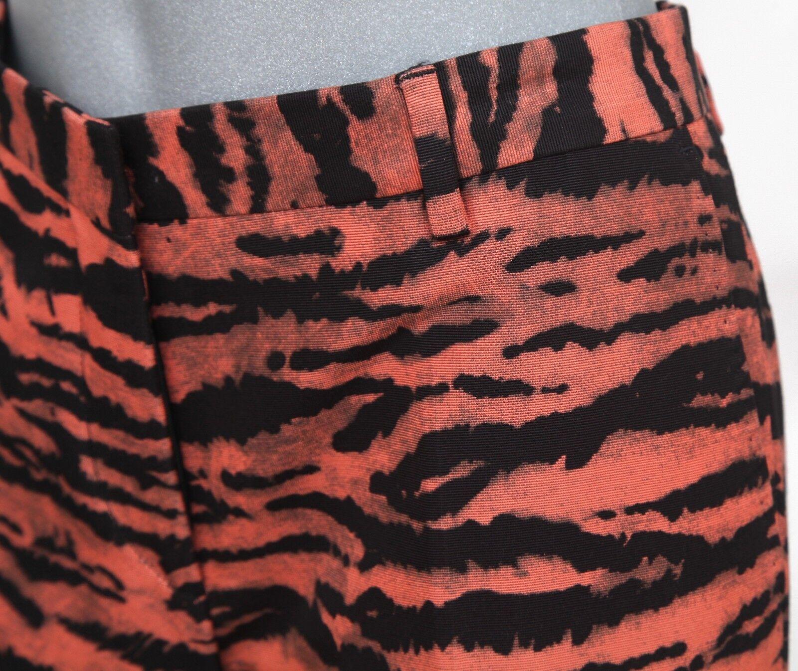 DRIES VAN NOTEN Pant Straight Leg Print Black Peach Sz 36 NWT For Sale 4