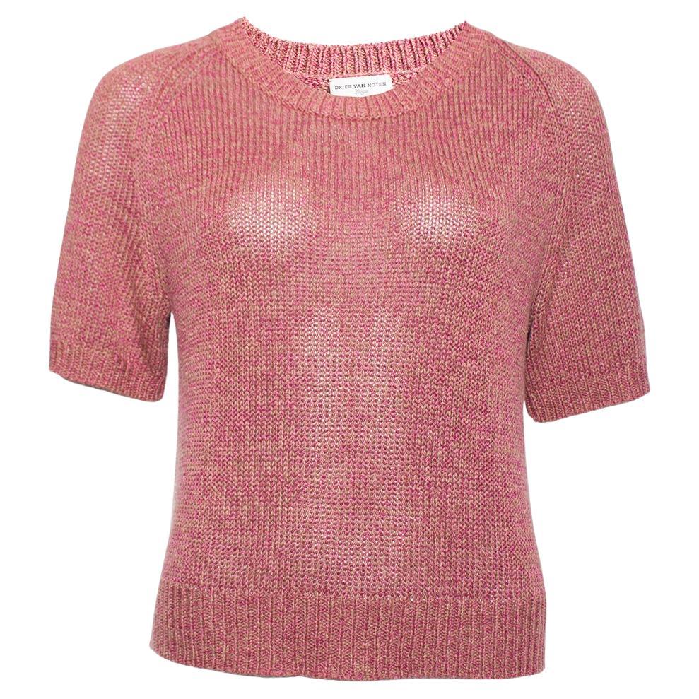 Dries van Noten, Pink knitted top For Sale