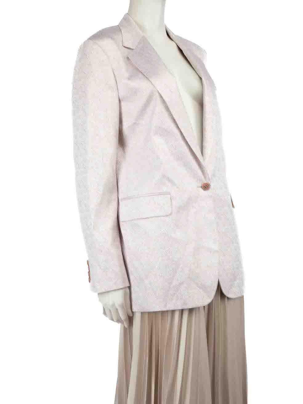 CONDITION is Never worn, with tags. No visible wear to blazer is evident on this new Dries Van Noten designer resale item.
 
 
 
 Details
 
 
 Pink metallic
 
 Viscose
 This luxury designer item fpre-owned unless stated otherwise and may have signs