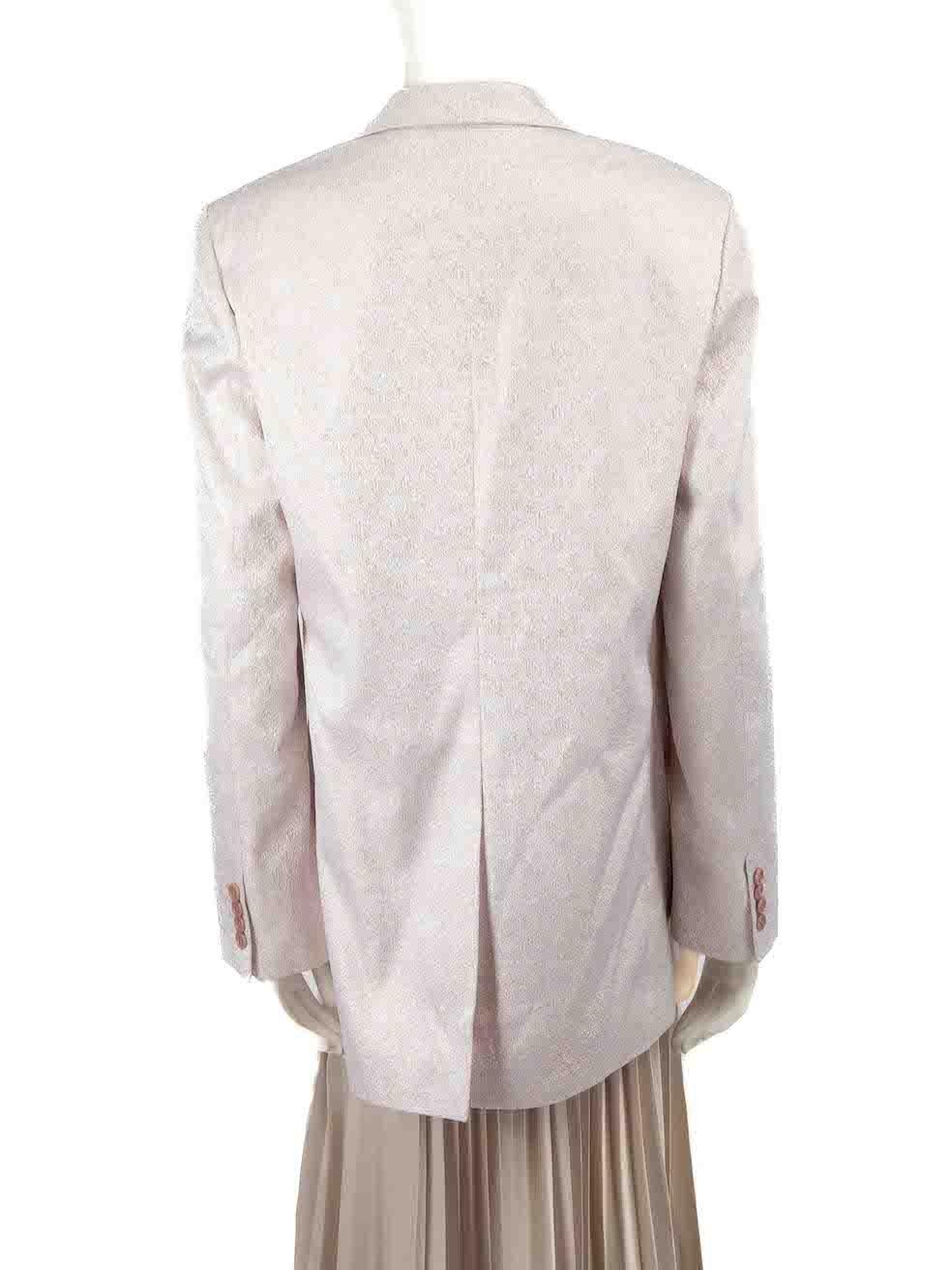 Dries Van Noten Pink Metallic Single Breasted Blazer Size L In New Condition For Sale In London, GB