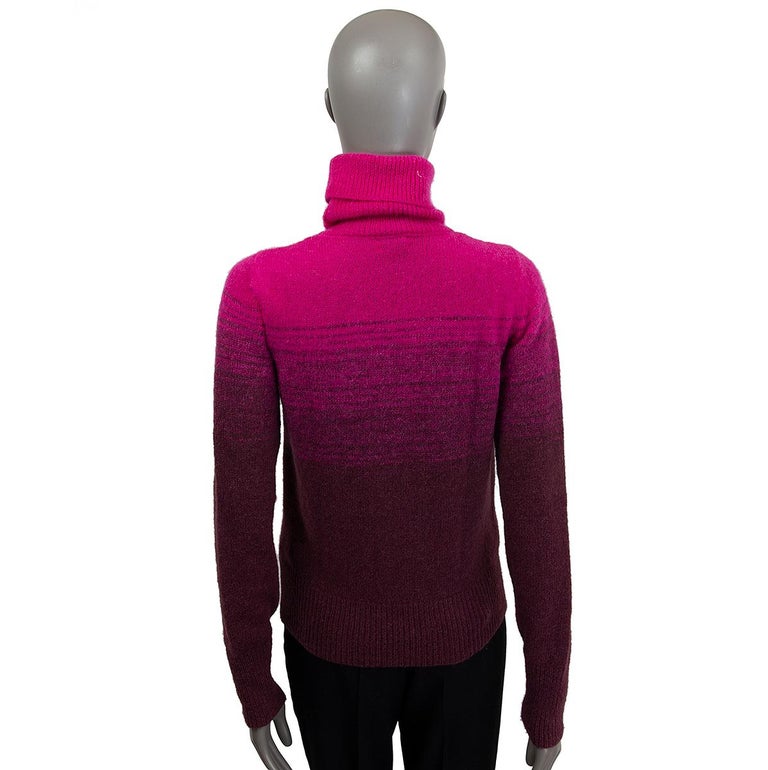 DRIES VAN NOTEN pink to burgundy GRADIENT ALPACA TURTLENECK Sweater XS at  1stDibs | men's pink turtleneck sweater