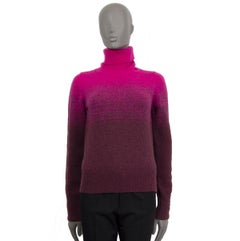 DRIES VAN NOTEN pink to burgundy GRADIENT ALPACA TURTLENECK Sweater XS