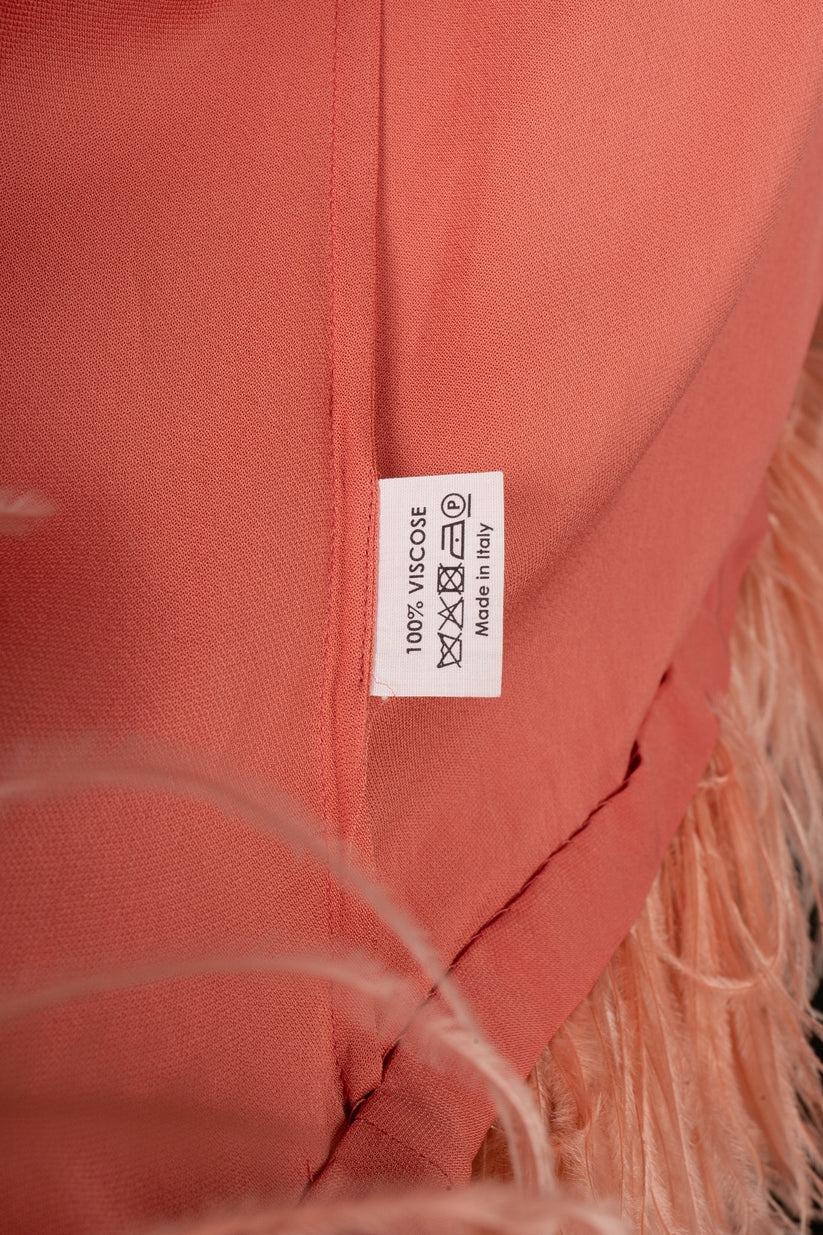 Dries Van Noten Pink Top Edged with Feathers 1