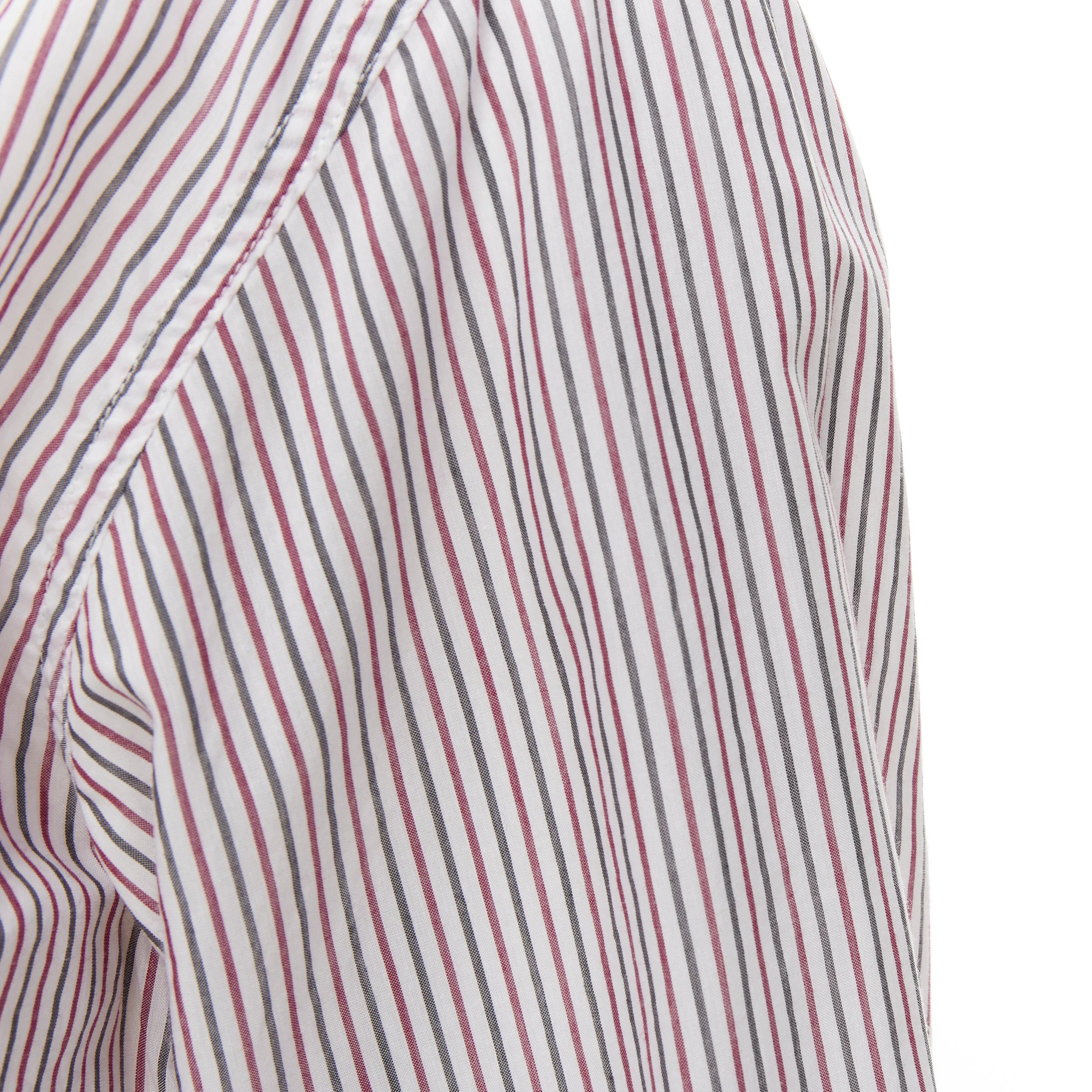 DRIES VAN NOTEN pinstripe cotton cupro pink hem shirt dress FR34 XS For Sale 1