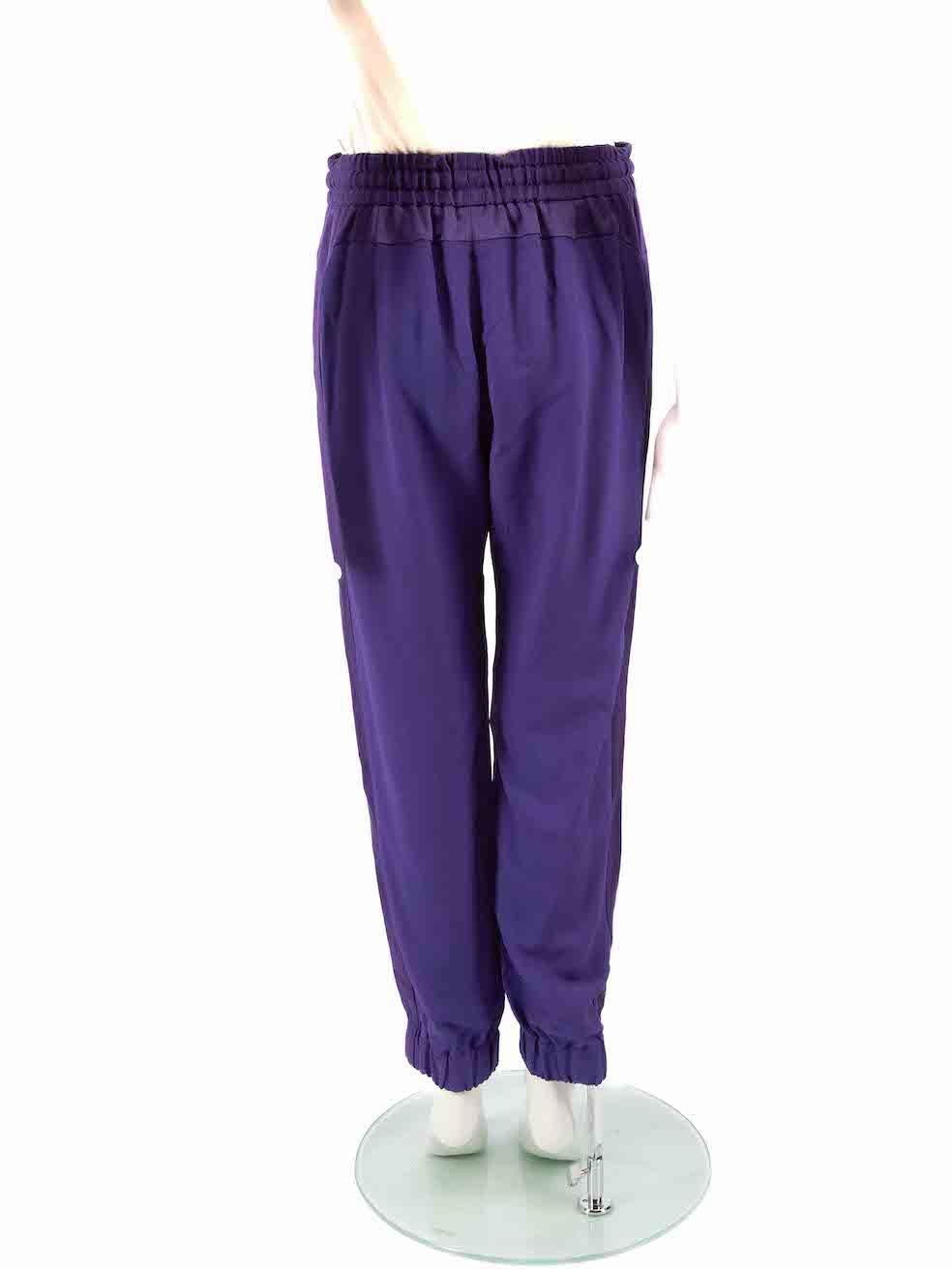 Viola Dries Van Noten - Joggers elasticizzati con coulisse viola - taglia M. in vendita