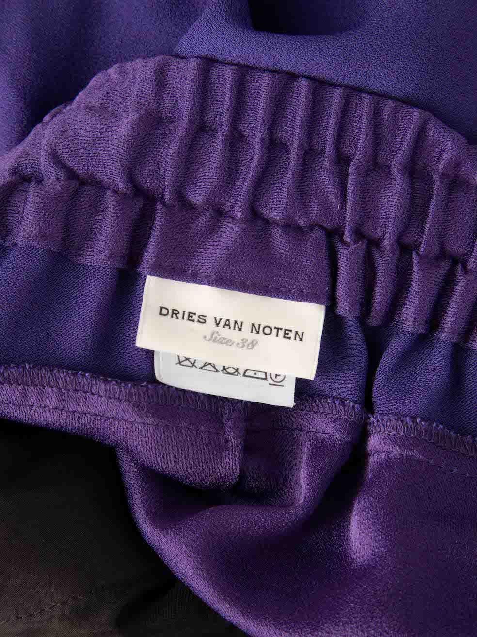 Donna Dries Van Noten - Joggers elasticizzati con coulisse viola - taglia M. in vendita