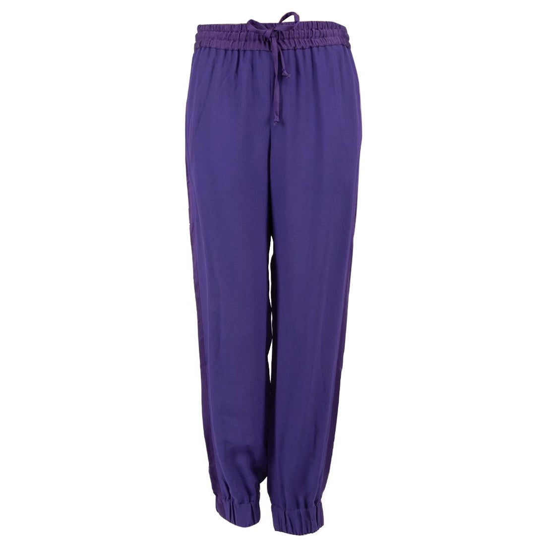 Dries Van Noten - Joggers elasticizzati con coulisse viola - taglia M. in vendita