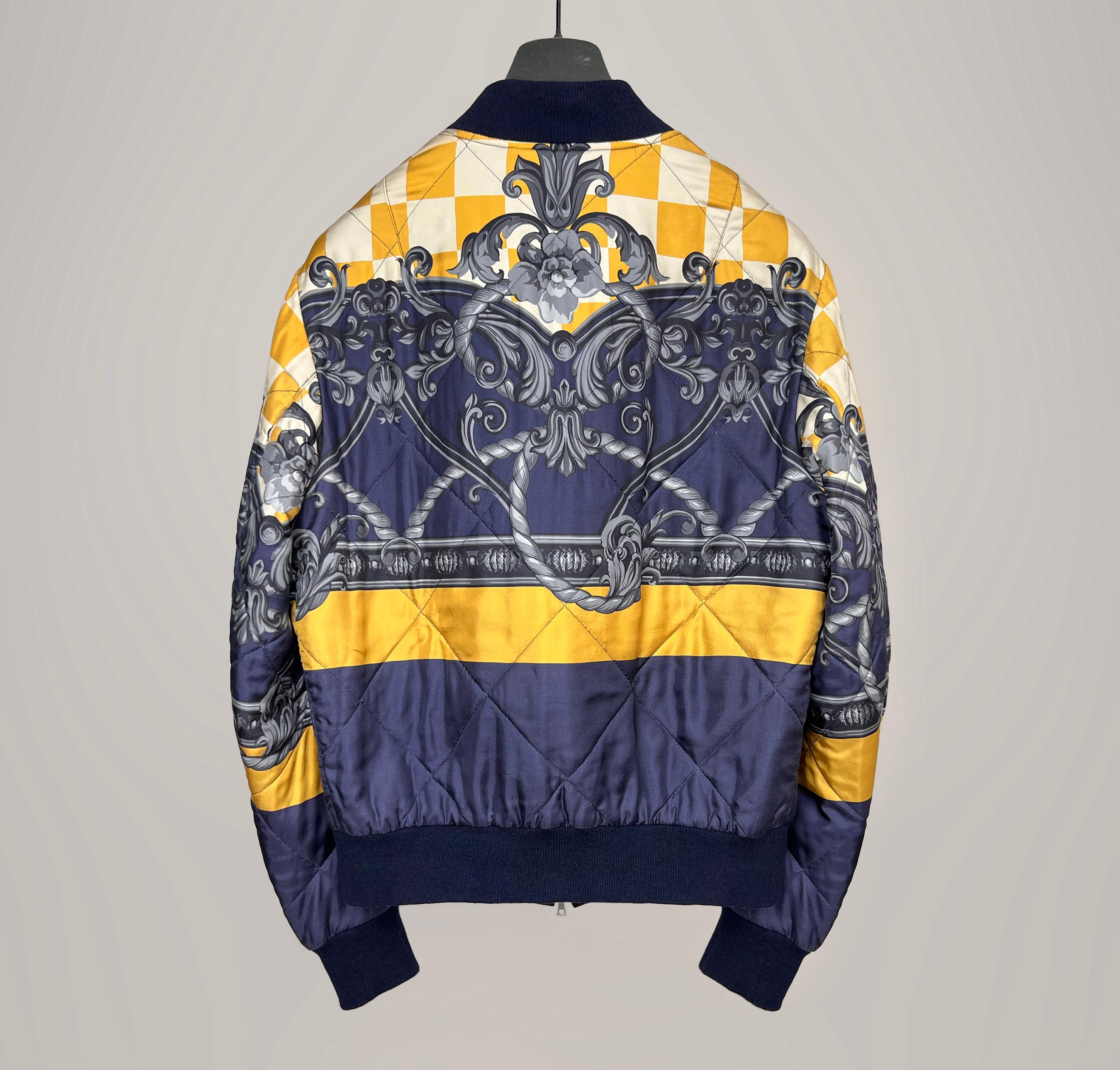 Nero Bomber in seta trapuntata Dries Van Noten in vendita