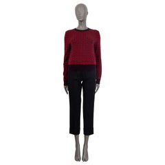 DRIES VAN NOTEN raspberry & eggplant wool TINY DOT CREWENECK Sweater XS
