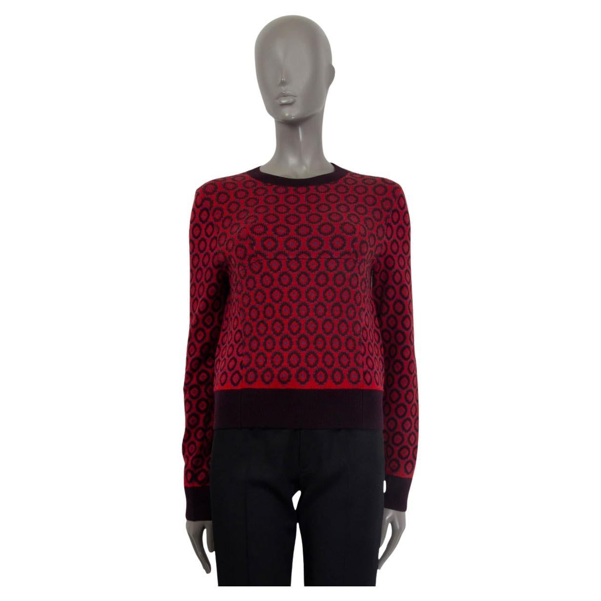 DRIES VAN NOTEN raspberry and eggplant wool TINY DOT