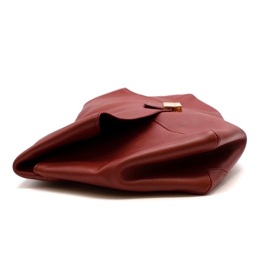 Dries Van Noten Red Leather Envelope Pouch Bag  3