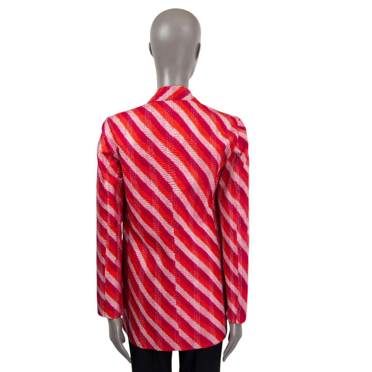 red and black striped jacket