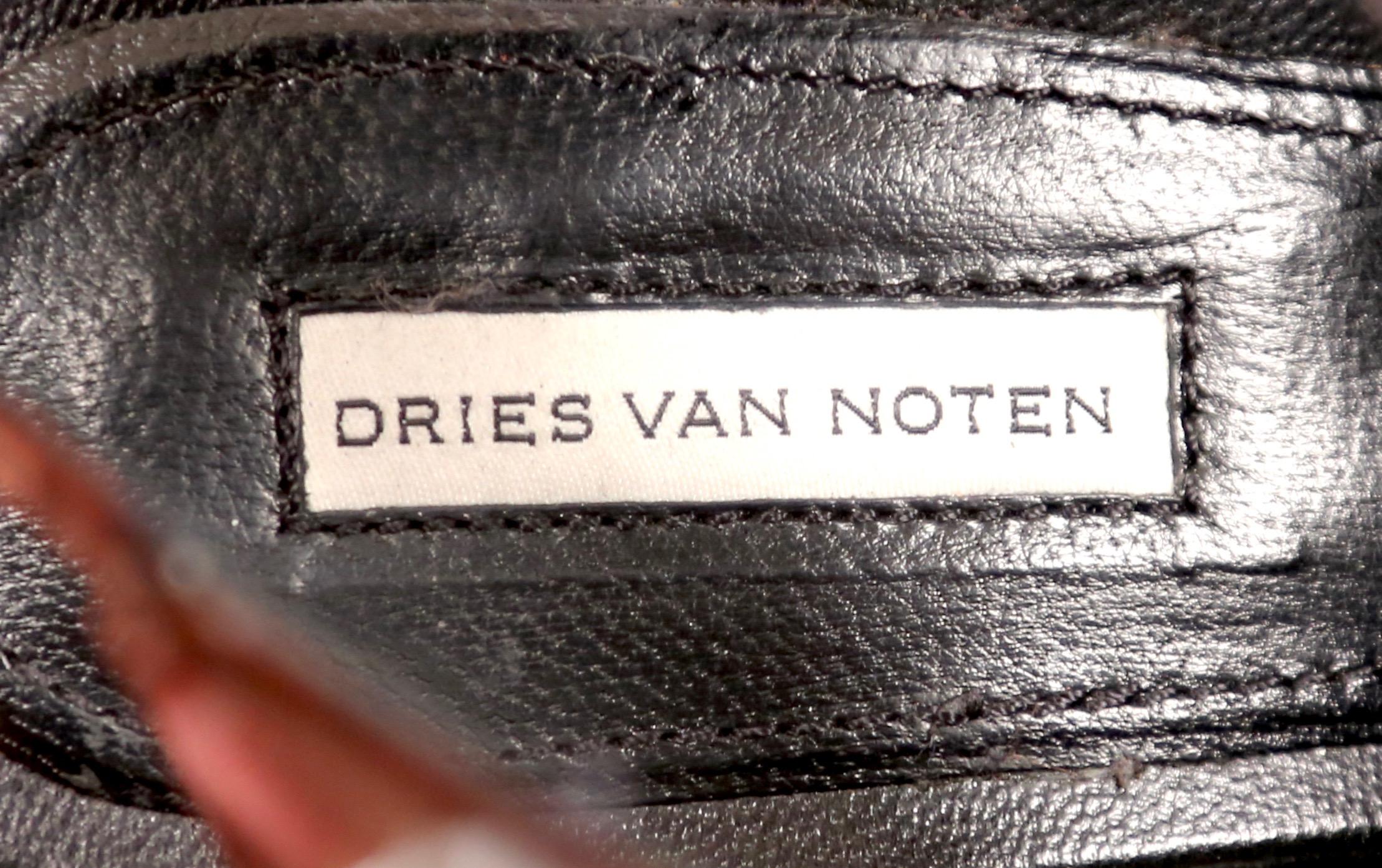 DRIES VAN NOTEN chaussures en cuir reptile avec talons en lucite RUNWAY - 41 en vente 1
