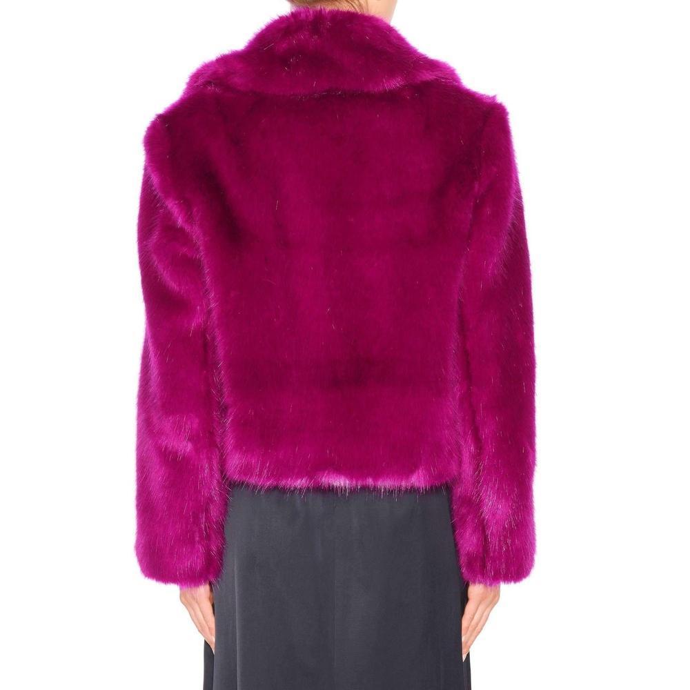 Few designers are able to play with texture quite like revered Antwerp master Dries Van Noten.  
This short jacket makes a strong impact thanks to the combination of faux fur and bright pink. 
Notch lapels.
Open front.
Lined with silky twill.
