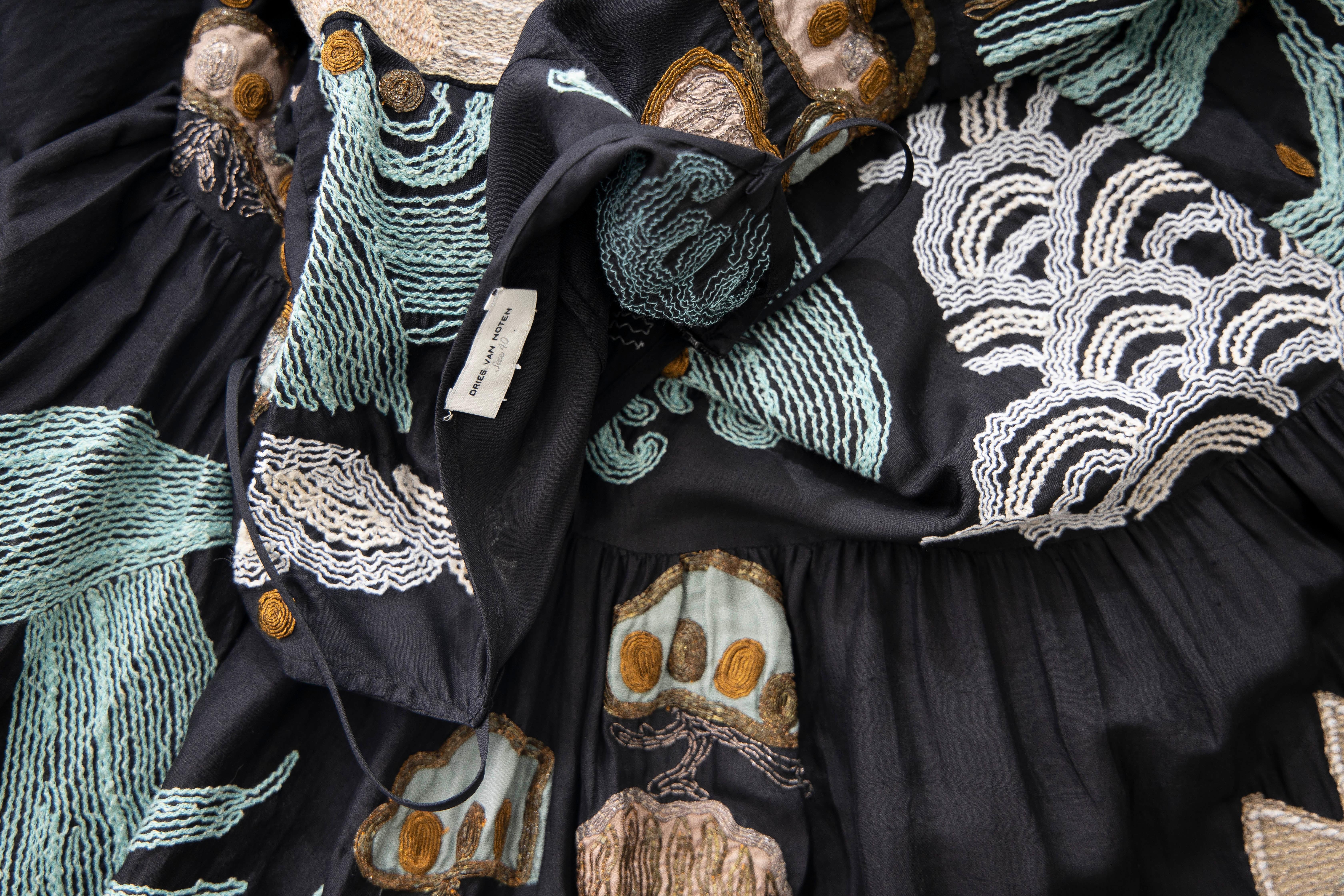 Dries Van Noten Runway Black Embroidered Dress, Spring 2006 8