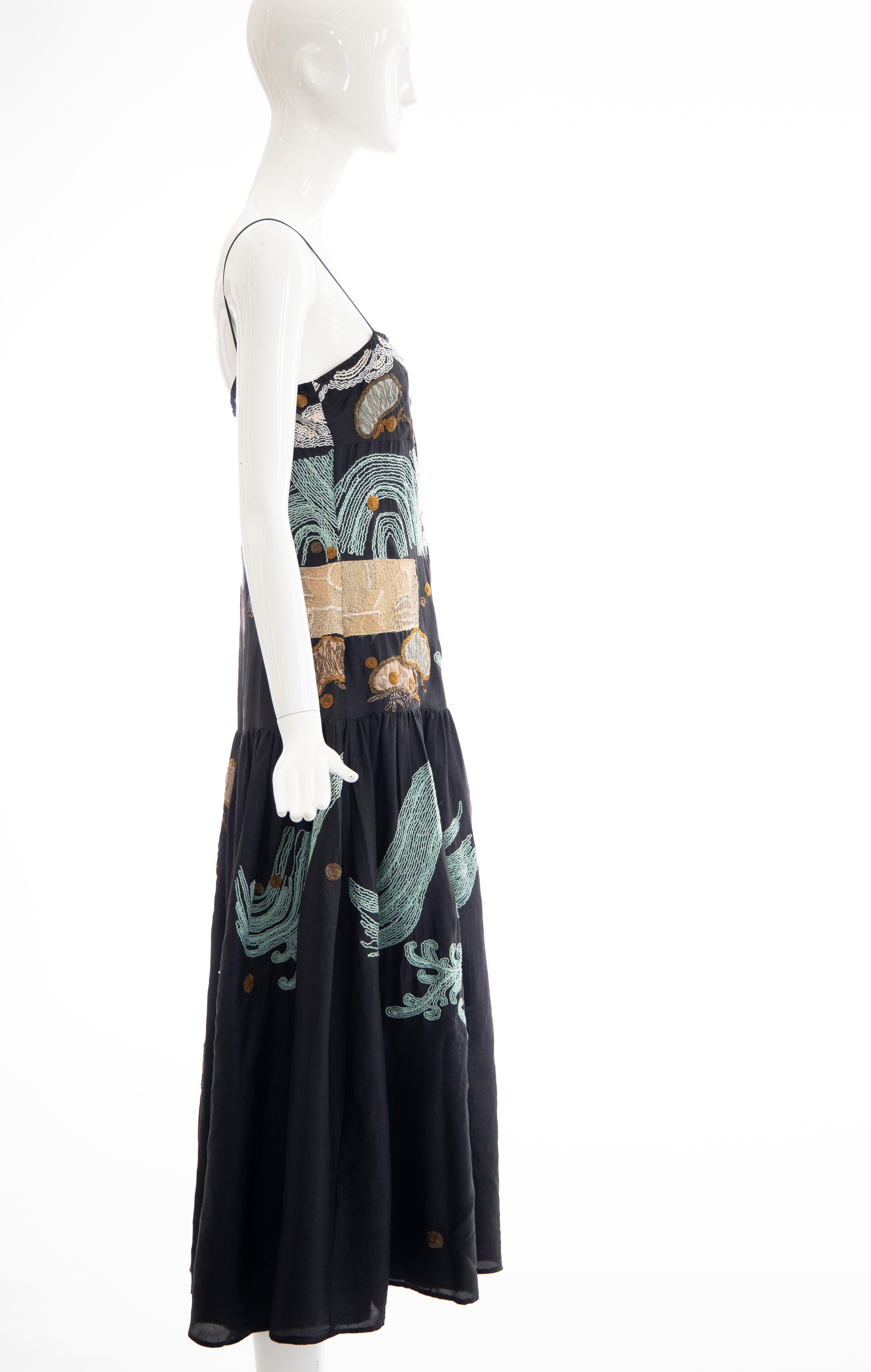 Dries Van Noten Runway Black Embroidered Dress, Spring 2006 In Excellent Condition In Cincinnati, OH