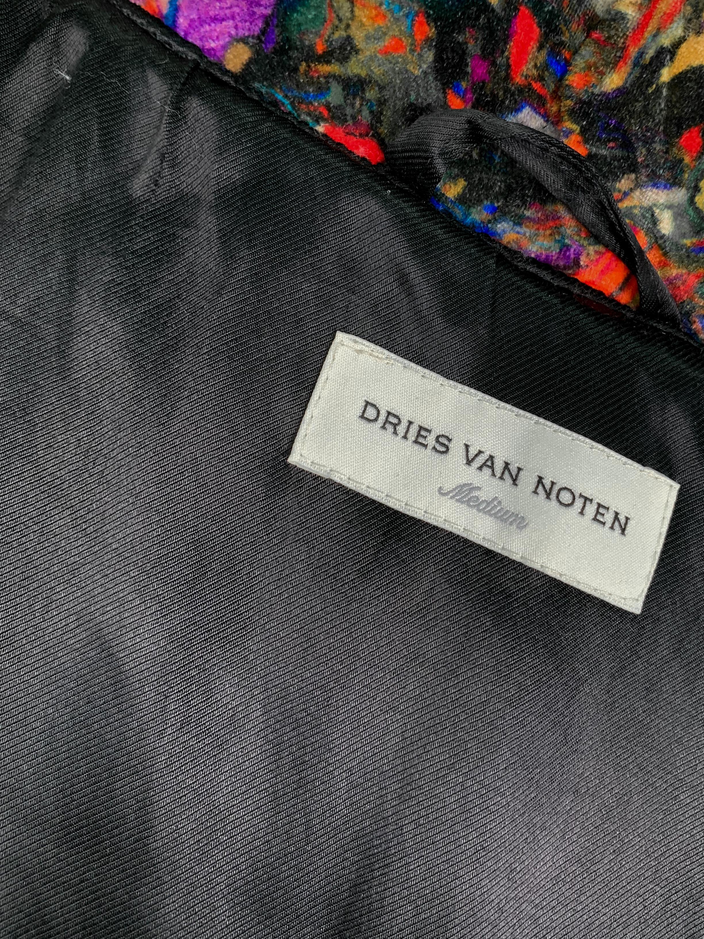 Dries Van Noten Runway Fall 2017 Silk Mix Printed Velvet Oversized Coat Medium 6