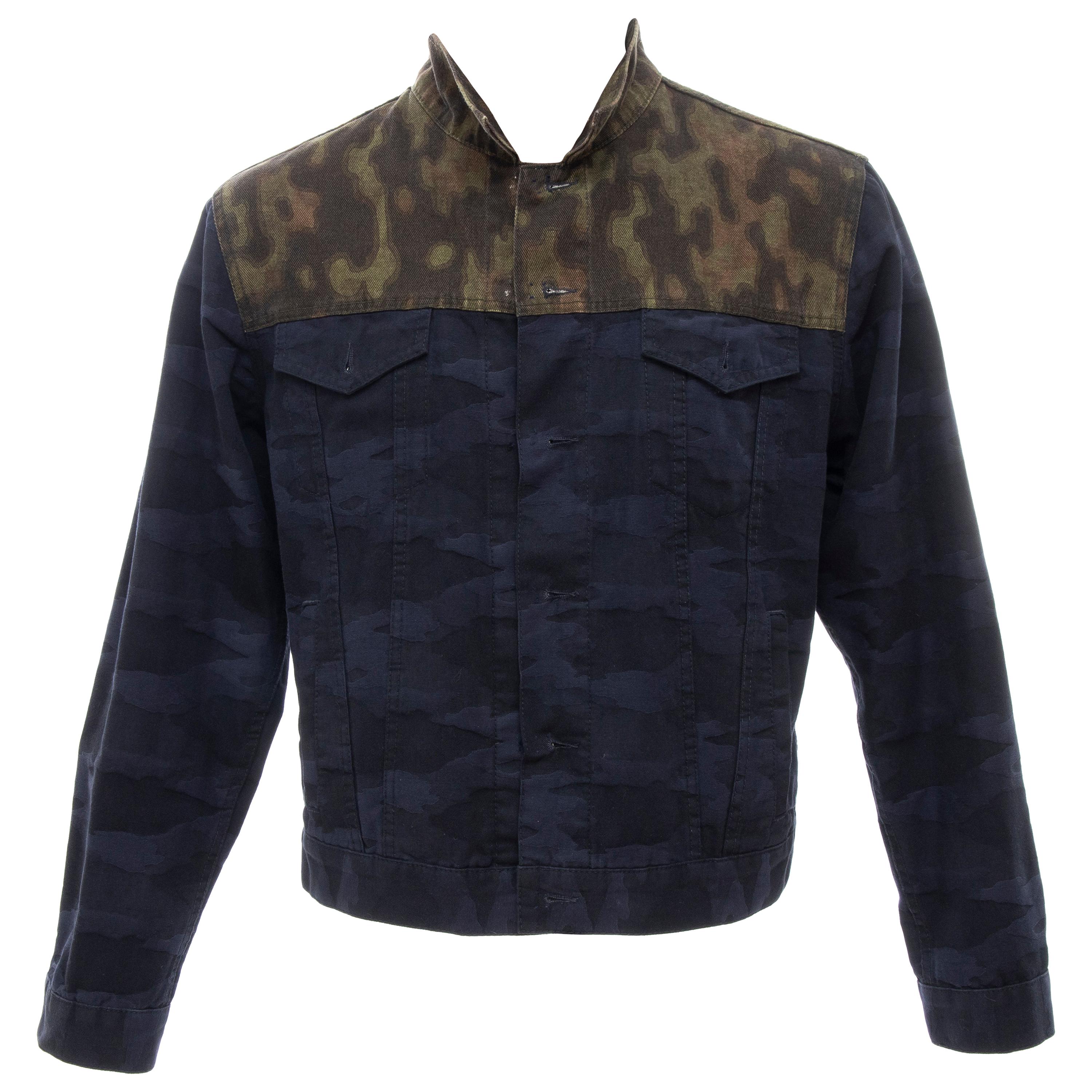 Dries van Noten Runway Men's Cotton Camouflage Chore Jacket, Spring 2013