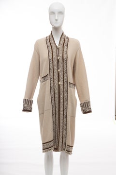 Dries van Noten Runway Merino Wool Nylon Metallic Cardigan Sweater, Fall 1996