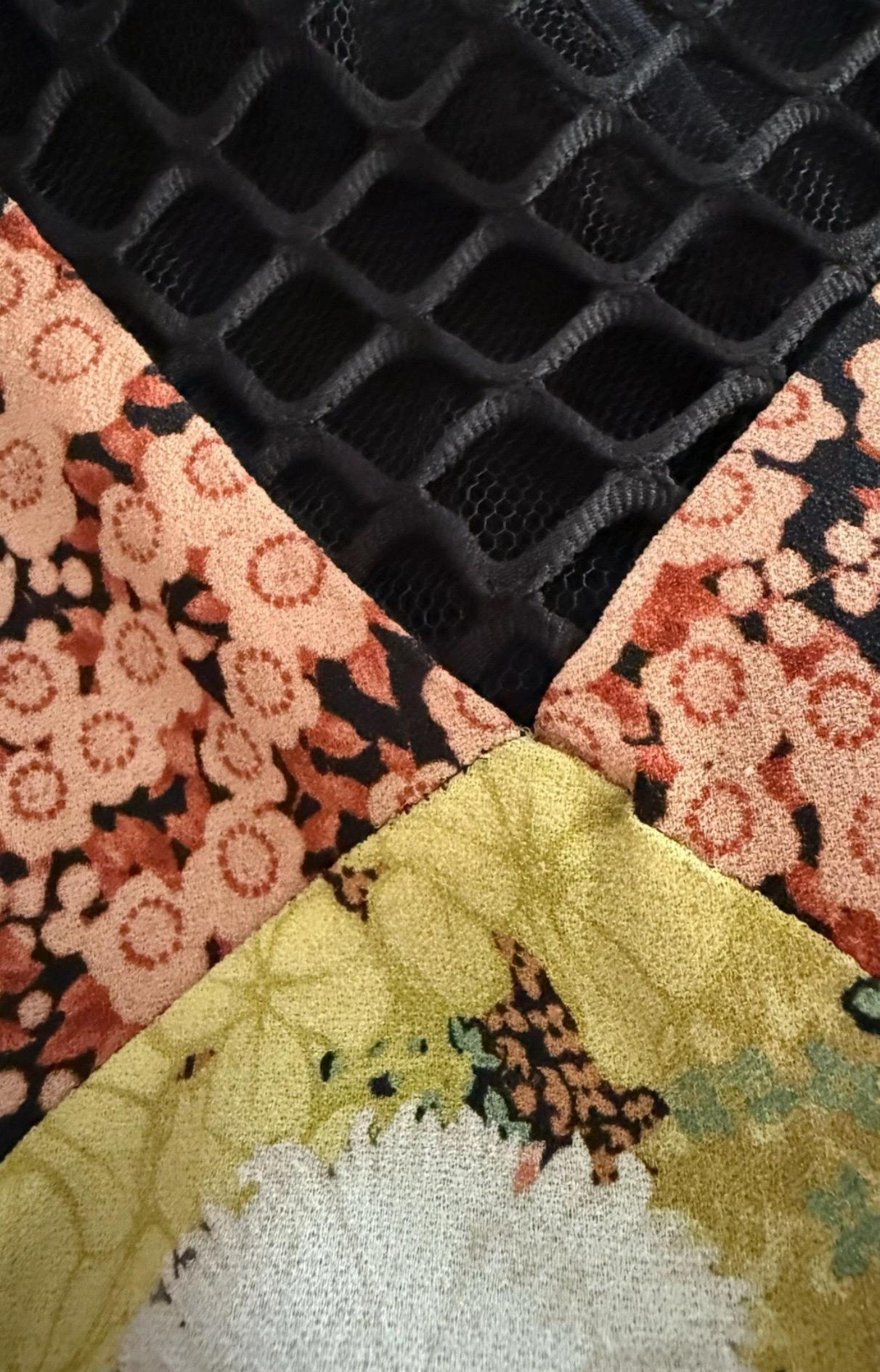DRIES VAN NOTEN Runway S/S 2017 Floral & Fishnet Mesh Midi Dress FR 36 In Good Condition In Woodland Hills, CA