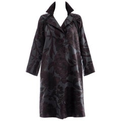 Dries Van Noten Runway Silk Linen Floral Jacquard Button Front Coat, Fall 2006