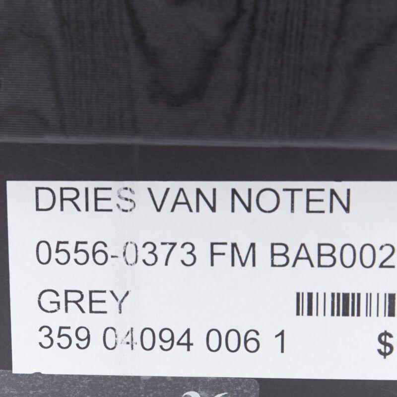 DRIES VAN NOTEN Stivaletto con tacco a blocco stampato a rose blu ardesia EU36 in vendita 6