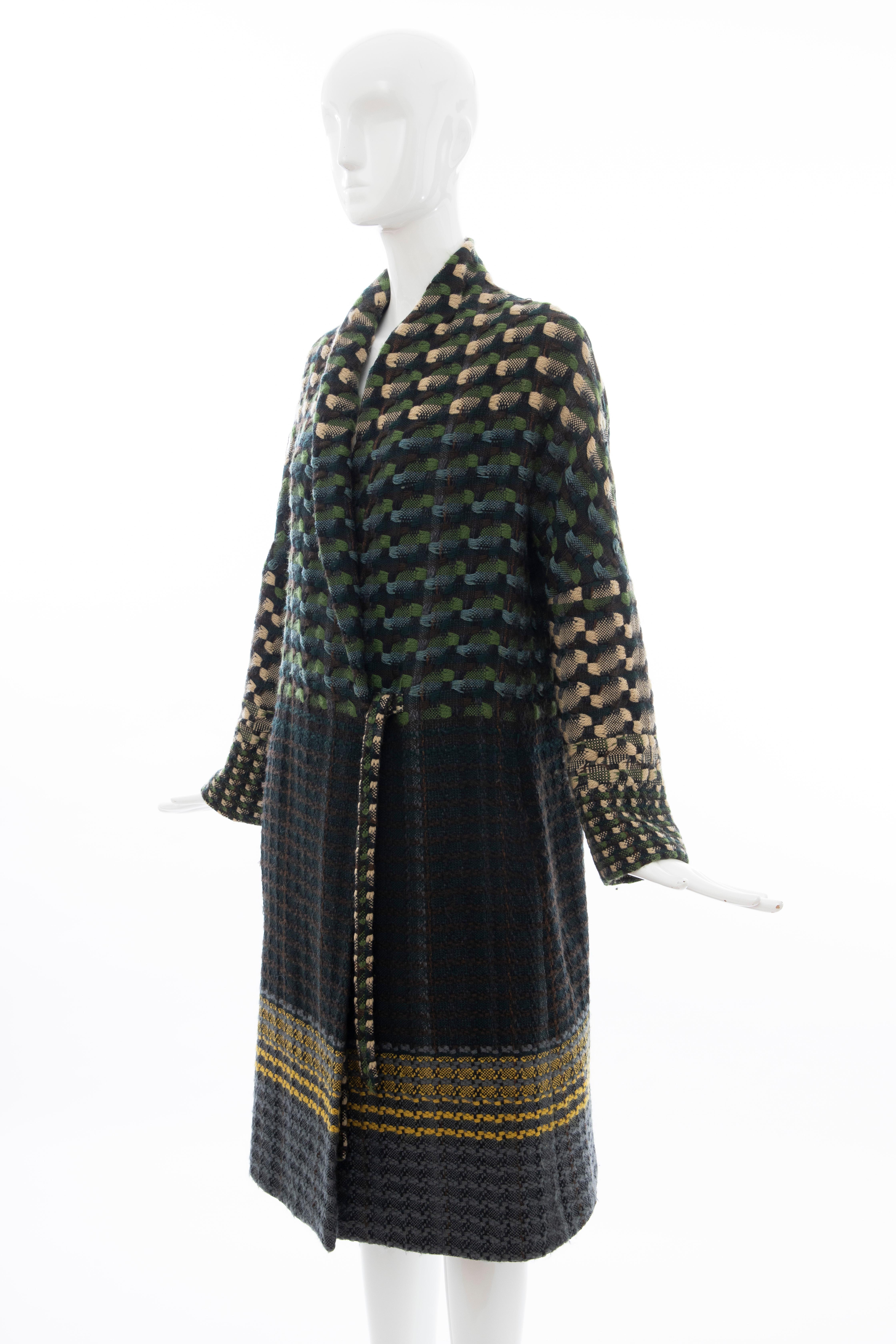 Dries van Noten Runway Wool Plain Weave Tweed Coat, Fall 2004 For Sale 5