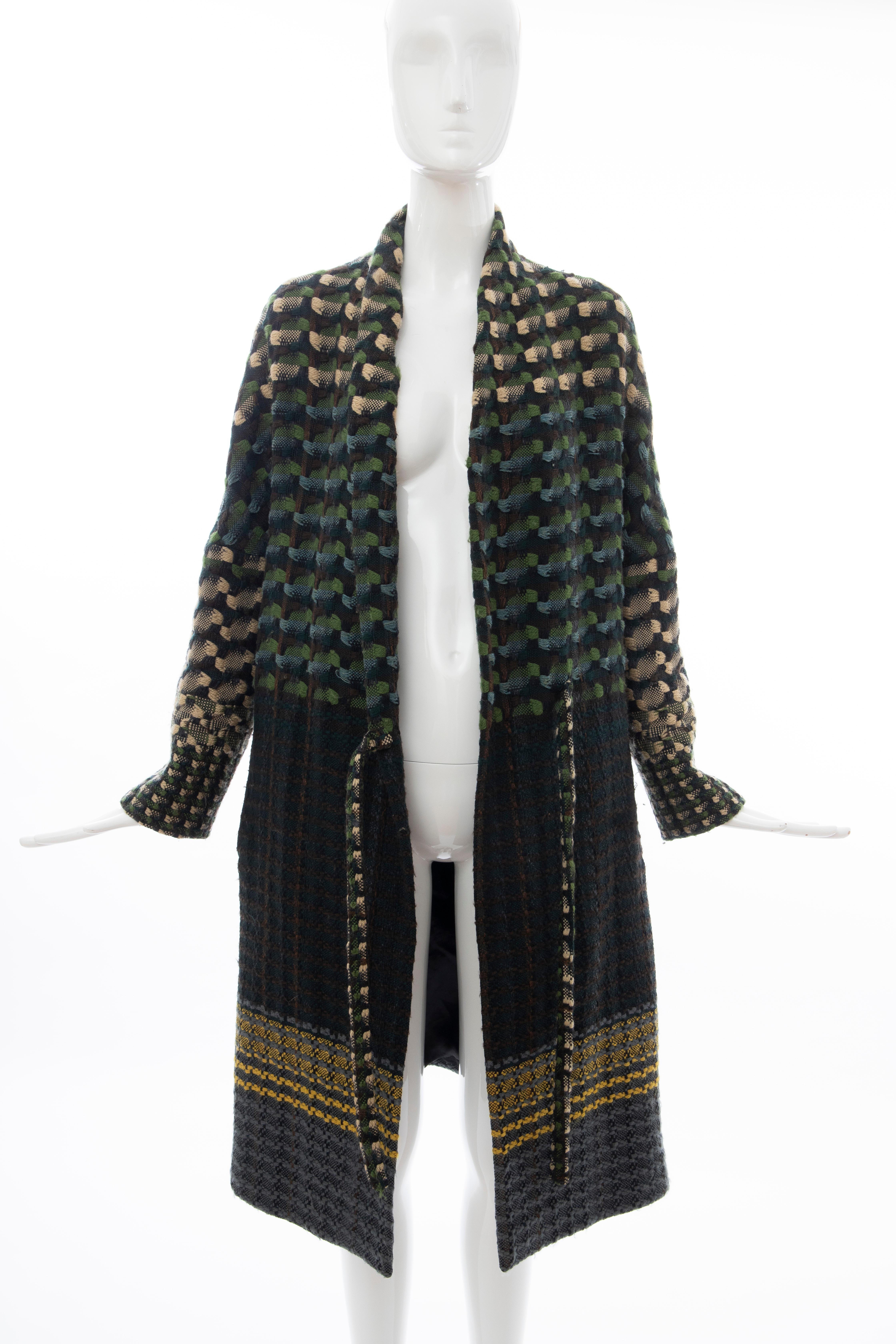 Dries van Noten Runway Wool Plain Weave Tweed Coat, Fall 2004 For Sale 6